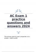 AC Exam 1 practice questions and answers 2024&period;
