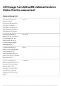 ATI DOSAGE CALCULATION RN MATERNAL NEWBORN ONLINE PRACTICE ASSESSMENT 3&period;1 NEWEST 2024-2025 ACTUAL EXAM COMPLETE 85 QUESTIONS AND CORRECT ANSWERS