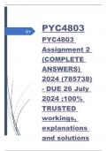 PYC4803 Assignment 2 &lpar;COMPLETE ANSWERS&rpar; 2024 &lpar;785738&rpar; - DUE 26 July 2024