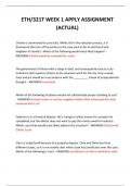  ETH&sol;321T WEEK 1 APPLY ASSIGNMENT &lpar;ACTUAL&rpar; 2024 QUESTIONS AND ANSWERS