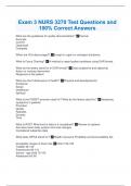  Exam 3 NURS 3270 Test Questions and 100&percnt; Correct Answers