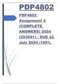 PDP4802 Assignment 4 &lpar;COMPLETE ANSWERS&rpar; 2024 &lpar;293691&rpar; - DUE 22 July 2024