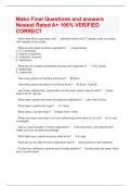 Mako Final Questions and answers Newest Rated A&plus; 100&percnt; VERIFIED CORRECT
