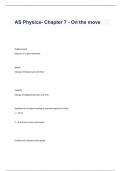 AS Physics- Chapter 7 - On the move EXAM QUESTIONS AND CORRECT ANSWERS