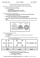 Organic Compounds, Hydrocarbons, Alkyl and Aryl Groups