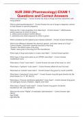 NUR 2060 &lpar;Pharmacology&rpar; EXAM 1 Questions and Correct Answers