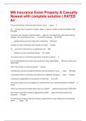 MN Insurance Exam Property & Casualty Newest with complete solution &vert; RATED A&plus;