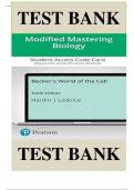 Test Bank for Becker's World of the Cell 10th edition by Jeff Hardin & James Lodolce Chapters 1-26 &comma; ISBN&colon; 9780135832011 &vert;All Chapters Verified&vert; Guide A&plus;