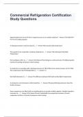 Commercial Refrigeration Certification Study Questions and Answers