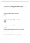 Commercial refrigeration mid term Exam Questions and Answers