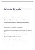 Commercial Refrigeration Exam Questions with Complete and Correct Answers