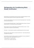 Refrigeration Air Conditioning Work Ready Certification Exam Questions and Answers