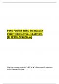 PENN FOSTER INTRO TO BIOLOGY  PROCTORED ACTUAL EXAM 100&percnt;  &lbrack;ALREADY GRADED A&plus;&rcub;