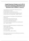 Liquid Penetrant Testing Level 2 &lpar;PT-2&rpar;  General Examination UPDATED Exam  Questions And CORRECT Answers