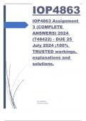 IOP4863 Assignment 3 &lpar;COMPLETE ANSWERS&rpar; 2024 &lpar;748422&rpar; - DUE 25 July 2024