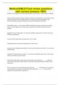 Medical&sol;AMLS Final review questions with correct answers 100&percnt;