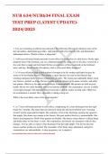 NUR 634&sol;NUR634 FINAL EXAM  TEST PREP &lpar;LATEST UPDATE&rpar; 2024&sol;2025