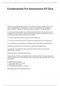 Fundamentals Pre- Assessment ATI Quiz questions with Right answers