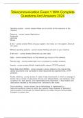 Telecommunication Exam 1 With Complete Questions And Answers 2024