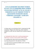 ATI LEADERSHIP 2024 PROCTORED  EXAM&sol; ATI LEADERSHIP PROCTORED  EXAM 2024 NEWEST ACTUAL EXAM 3  VERSIONS EACH VERSION WITH 70  QUESTIONS WITH DETAILED  VERIFIED ANSWERS &sol; ALREADY  GRADED A&plus;