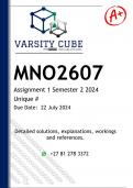 MNO2607 Assignment 1 &lpar;DETAILED ANSWERS&rpar; Semester 2 2024 - DISTINCTION GUARANTEED 
