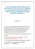 ATI LEADERSHIP PROCTORED EXAM  2023 NEWEST ACTUAL EXAM 3 VERSIONS  EACH VERSION WITH 70 QUESTIONS  WITH DETAILED VERIFIED ANSWERS &sol;  ALREADY GRADED A&plus;