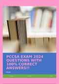PCCSA EXAM 2024 QUESTIONS WITH 100&percnt; CORRECT ANSWERS&excl;&excl;