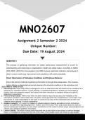 MNO2607 Assignment 2 &lpar;ANSWERS&rpar; Semester 2 2024 - DISTINCTION GUARANTEED
