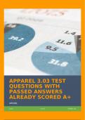 APPAREL 3&period;03 TEST QUESTIONS WITH PASSED ANSWERS ALREADY SCORED A&plus;