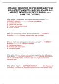 CANADIAN SECURITIES COURSE EXAM QUESTIONS AND CORRECT ANSWERS &lpar;ALREADY GRADED A&plus;&rpar; &vert; VERIFIED ANSWERS &vert; UPDATED VERSION &lpar;ALL CHAPTERS COVERED&rpar;