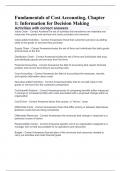 Fundamentals of Cost Accounting&comma; Chapter 1&colon; Information for Decision Making Activities with correct answers