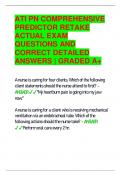 ATI PN COMPREHENSIVE  PREDICTOR RETAKE  ACTUAL EXAM  QUESTIONS AND  CORRECT DETAILED  ANSWERS &vert; GRADED A