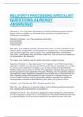  RELATIVITY CERTIFIED PROCESSING SPECIALIST FLASH CARDS QUESTIONS ALREADY ANSWERED