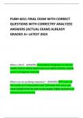 PUBH 6011 FINAL EXAM WITH CORRECT QUESTIONS WITH CORRECTRY ANALYZED ANSWERS &lpar;ACTUAL EXAM&rpar; ALREADY GRADED A&plus; LATEST 2024     
