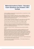 Maternity&lpar;newborn&rpar; Nclex&mdash;Saunders Exam Questions And Answers 100&percnt; Verified&period;