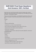 NUR1025C Final Exam Questions And Answers 100&percnt; Verified&period;