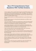 Nurs 475 Comprehensive Exam Questions With Verified Answers&period;