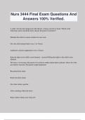 Nurs 3444 Final Exam Questions And Answers 100&percnt; Verified