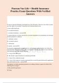 Pearson Vue Life &plus; Health Insurance Practice Exam Questions With Verified Answers