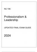 AGPCNP - NU 726 Professionalism & Leadership - Updated Final Exam Guide 2024&period;