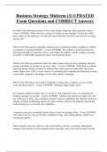 Business Strategy Midterm &lpar;3&rpar; UPDATED  Exam Questions and CORRECT Answers