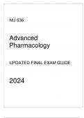 AGACNP - NU 636 Advanced Pharmacology - Updated Final Exam Guide 2024&period;