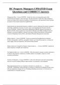 DC Property Managers UPDATED Exam  Questions and CORRECT Answers