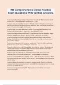 RN Comprehensive Online Practice Exam Questions With Verified Answers&period;