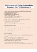 RN Fundamentals Online Practice Exam Questions With Verified Answers&period;