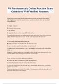 RN Fundamentals Online Practice Exam Questions With Verified Answers&period;