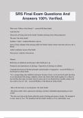 SRS Final Exam Questions And Answers 100&percnt; Verified&period;