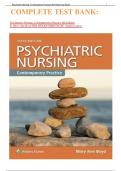 COMPLETE TEST BANK&colon;   Psychiatric Nursing&colon; Contemporary Practice 6th Edition by Mary Ann Boyd PhD DNS RN PMHCNS-BC &lpar;Author&rpar; latest  