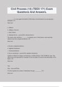 Civil Process &lpar;14&rpar; &lpar;TEEX 171&rpar; Exam Questions And Answers&period;