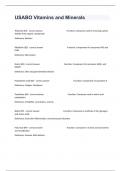 USABO Vitamins and Minerals Study Guide Exam Actual Questions And Complete Answers&period;